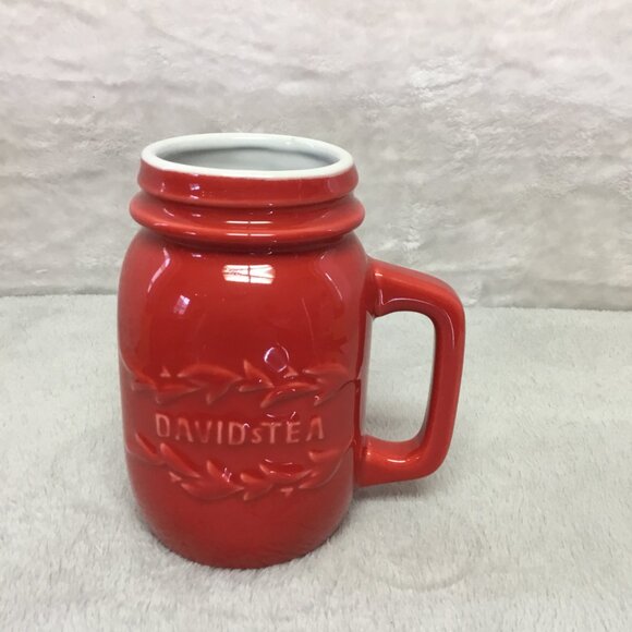 David’s Tea Mason Jar Style Red Mug - Picture 2 of 4